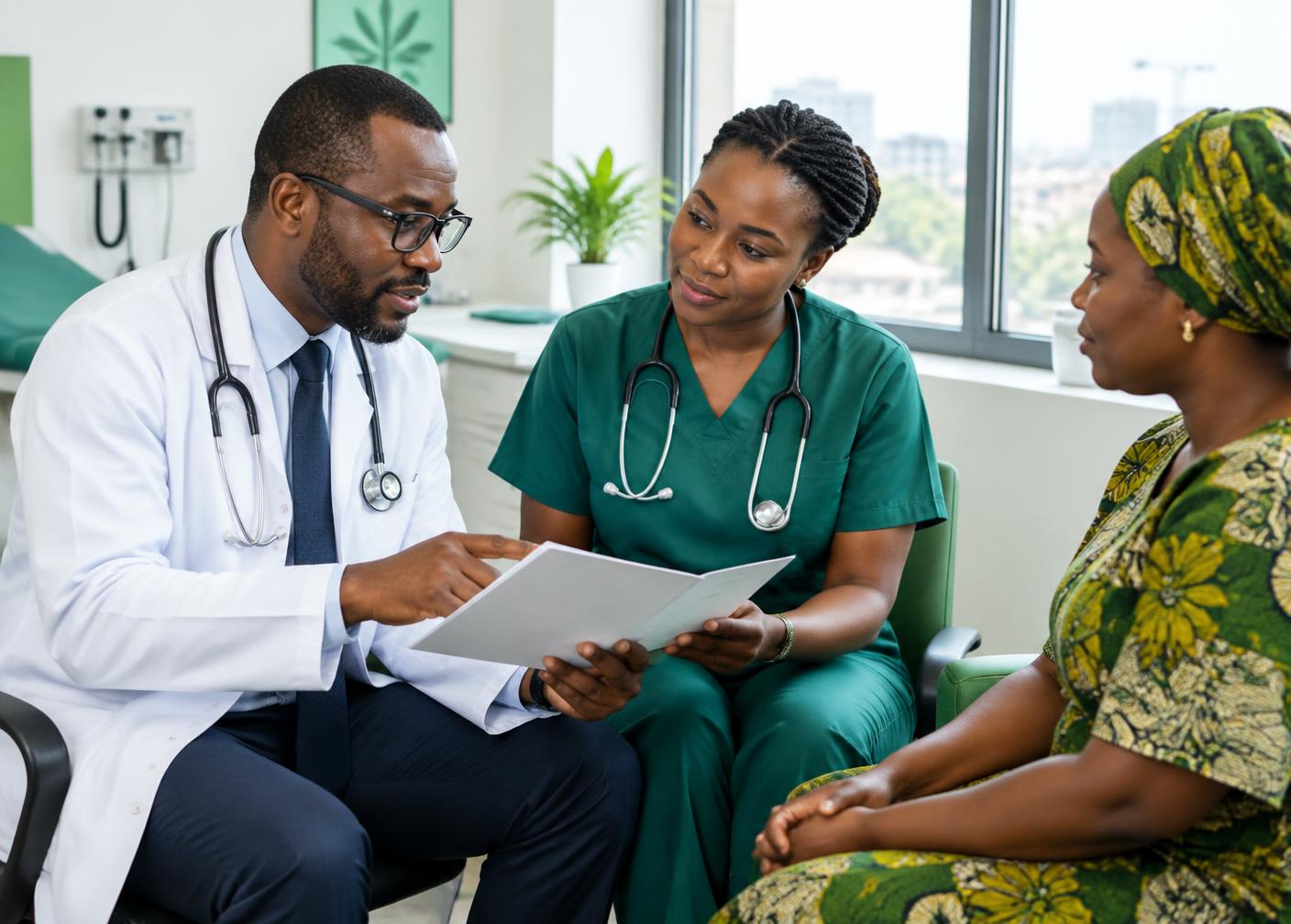 Medical specialists coordinating an appropriate referral with a patient
